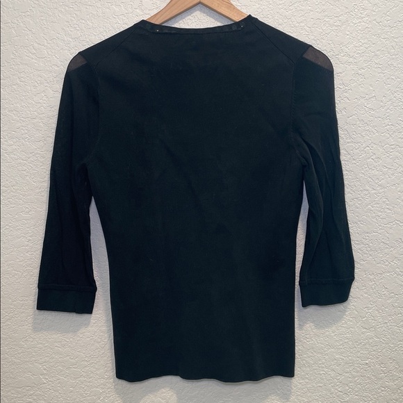 Mssioni Black Women's Silk Blend Knit Cardigan with Beaded Trim M - Picture 6 of 6